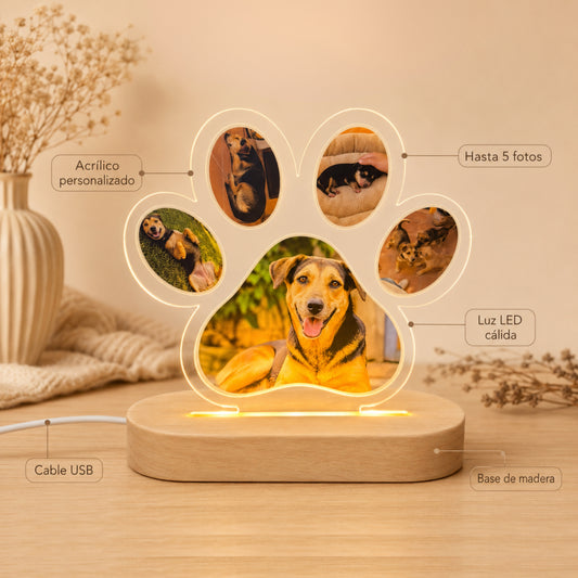 Huellita de luz — Personalizada con las fotos de tu compañero